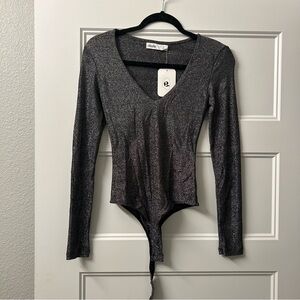 Elodie Metallic Shimmer Bodysuit NWT